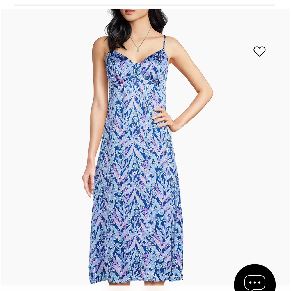 Lilly Pulitzer 14 Keana Satin Midi Slip Dress NWT$198